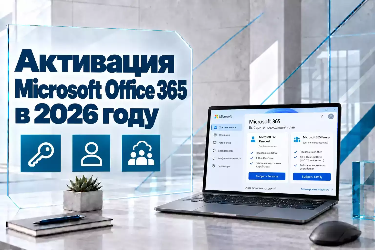 Активация Microsoft Office 365 в 2026 году — как подключить Personal и Family