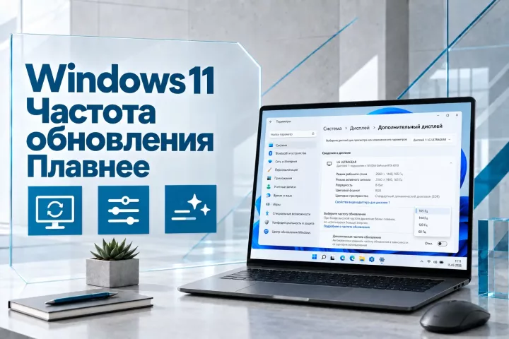 Как настроить частоту обновления монитора в Windows 11 для плавного изображения