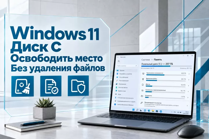 Как освободить место на диске C в Windows 11 без удаления важных файлов