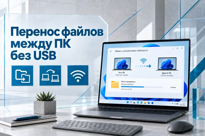 Как перенести файлы с одного компьютера Windows 11 на другой без USB-накопителя