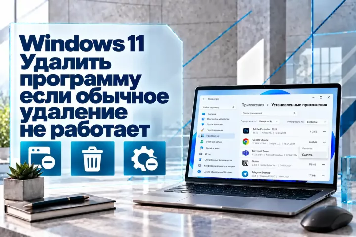 Как полностью удалить программу в Windows 11, если обычное удаление не работает