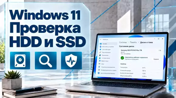 Как проверить состояние жесткого диска или SSD в Windows 11 без сторонних программ
