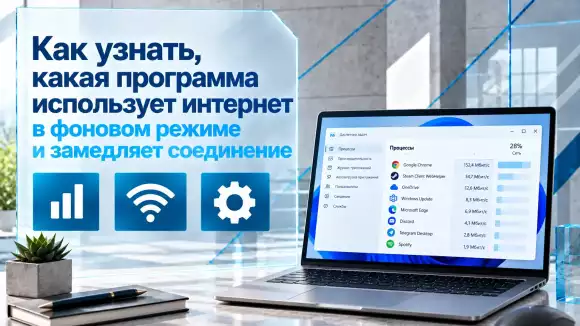 Как узнать, какая программа использует интернет в Windows 11 и замедляет соединение