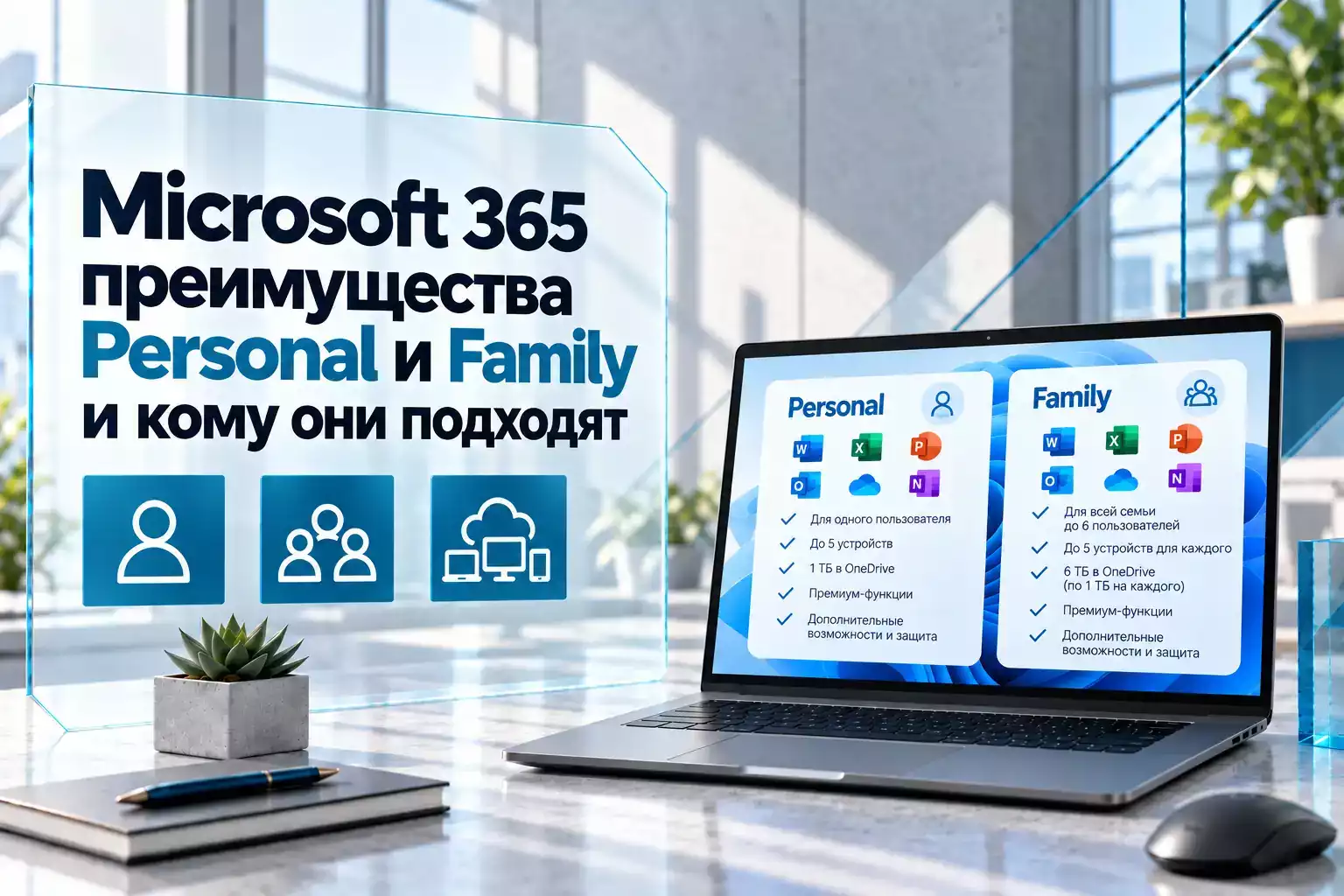 Microsoft 365 по подписке — преимущества Personal и Family и кому они подходят