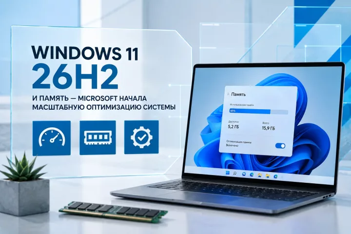 Windows 11 26H2 и память — Microsoft начала масштабную оптимизацию системы