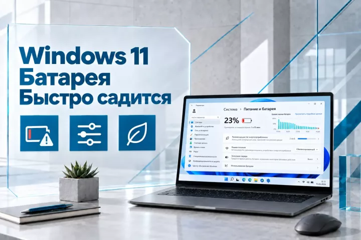 Почему ноутбук с Windows 11 быстро теряет заряд и что проверить в настройках