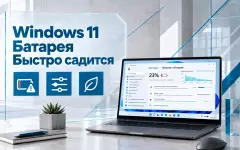Почему ноутбук с Windows 11 быстро теряет заряд и что проверить в настройках